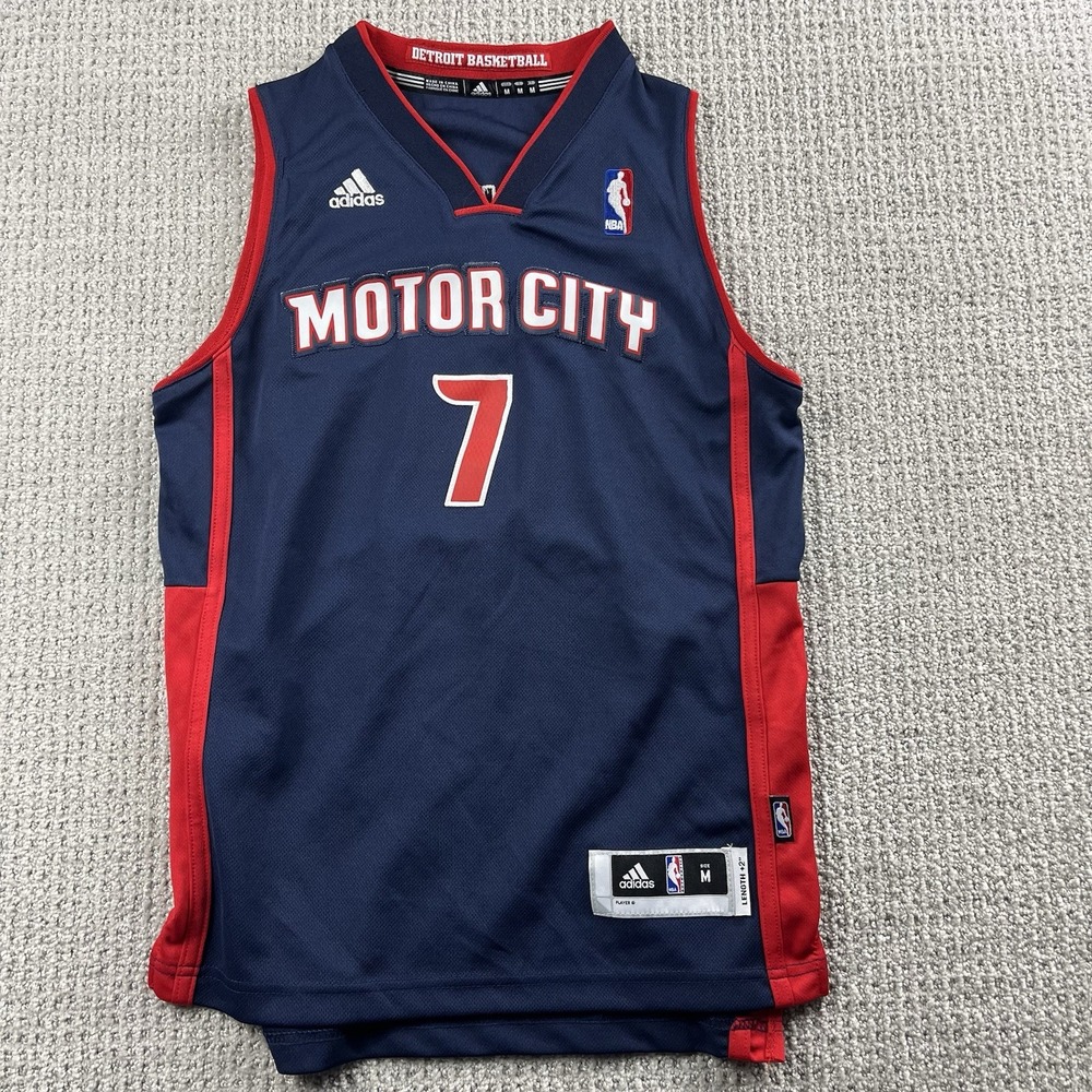 Adidas Detroit Pistons Brandon Jennings #7 Motor City Jersey Youth Medium NBA